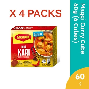 Cubo de culata de curry Maggi 60 g (6 cubos) aromático auténtico especias de curry X 4 PAQUETES - Imagen 1 de 10