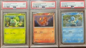PSA 9 TRIO BULBASAUR SQUIRTLE ๐& CHARMANDER 151 POSTER COLELCTION POKEMON - Picture 1 of 3
