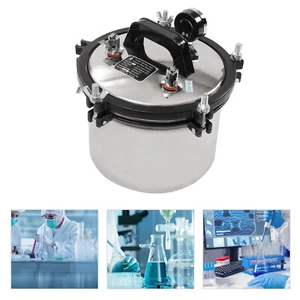 Portable 8L Pressure Steam Autoclave Sterilizer Stainless Dental Lab Equipment - Picture 1 of 20