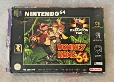 DONKEY KONG 64 (PAL N64 NINTENDO 64) INCLUDES BOX AND MANUAL NO EXPANSION PAK - Image 1 of 4