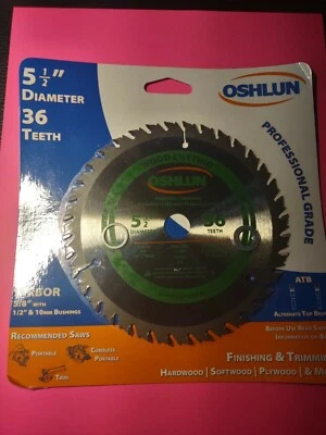 Hojas de sierra circular Oshlun SBW-055036 5-1/2 pulgadas diente ATB acabado y sierra y Foto 1 de 2