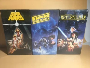 Vintage Star Wars VHS Trilogy VCR Tapes CBS Fox Watermarks Factory Sealed MINT - Picture 1 of 17