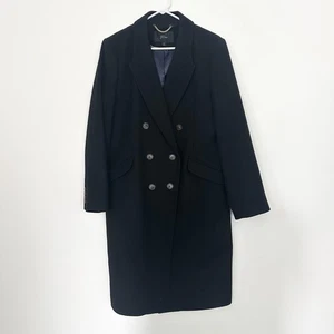 Abrigo J Crew para mujer 14 negro mezcla de lana y cachemir doble botonadura largo ropa para hombre - Imagen 1 de 13