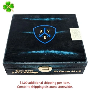 Caja de cigarros de madera vacía ADV Blue Eyed Jack's Revenge Corona 8" x 7,25" x 2,25" - Imagen 1 de 12