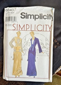 Vintage 1999 Simplicity Retro Muster 8640 ungeschnitten Titanic Stil Kleid Größe 6-10 - Bild 1 von 3