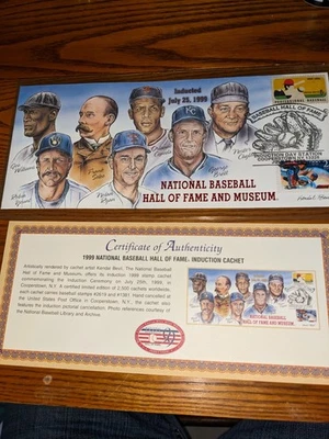 1999 Baseball HOF Induction FDC Envelope Nolan Ryan George Brett O Cepeda #2 - Image 1 of 4
