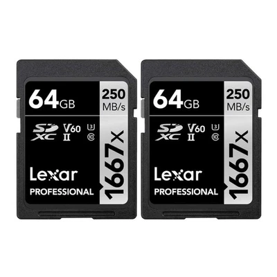 64GB UHS-II SDXC Memory Card 1667x Speed - 2-Pack for High-Performance Storage - Image 1 of 4