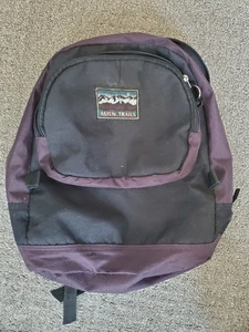 Black/Purple Aspen Trails Backpack Hiking Mountain Bookbag - Picture 1 of 5