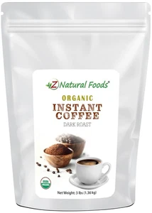 Organic Instant Coffee Powder, Rich Dark Roast, 3 lbs, Antioxidant Boost - Picture 1 of 7