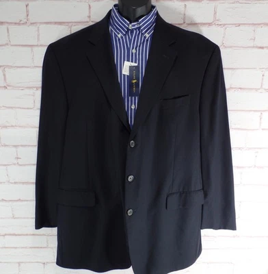 RRL Double RL Ralph Lauren Mens 48L Blue Blazer Sport Coat Jacket 3 Button Front - Image 1 of 4