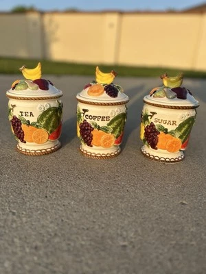 Contenedores de cocina tropicales | Frascos de vidrio | Juego de 3 Foto 1 de 4