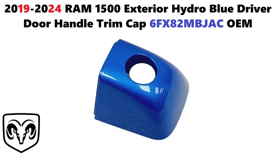 RAM 1500 2019-2024 exterior azul hidráulico manija de puerta del conductor tapa de embellecedor 6FX82MBJAC Foto 1 de 4