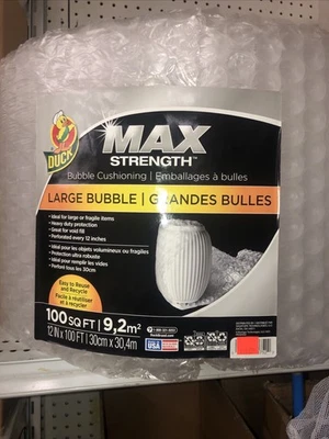 Duck Brand 12 in. x 100 ft. Clear Large Bubble Wrap Max Strength - Image 1 of 2
