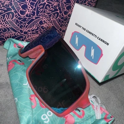 Gafas de sol polarizadas Goodr Ready the Confetti Cannon marco rosa lentes espejadas Foto 1 de 4