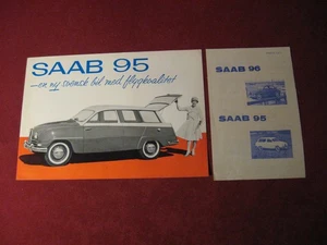 1960 Saab 95 Station Wagon Swedish Sales Brochure Booklet Catalog Original Old - Picture 1 of 4