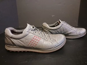 ECCO Biom Natural Motion Hydromax Golf Shoes Gray Mens 10 US 44 EU Yak Leather - Picture 1 of 15