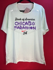 Nike Sportswear Men's Rise 365 2024 Chicago Marathon SS Shirt Light Green Sz M - Picture 1 of 4