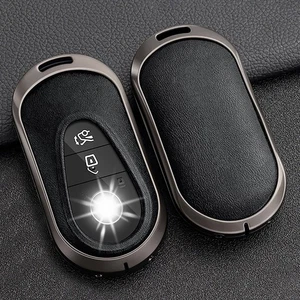 For Benz W206 W214 W223 X254 V297 V295 R232 Leather Car Key Fob Cover Case - Picture 1 of 7