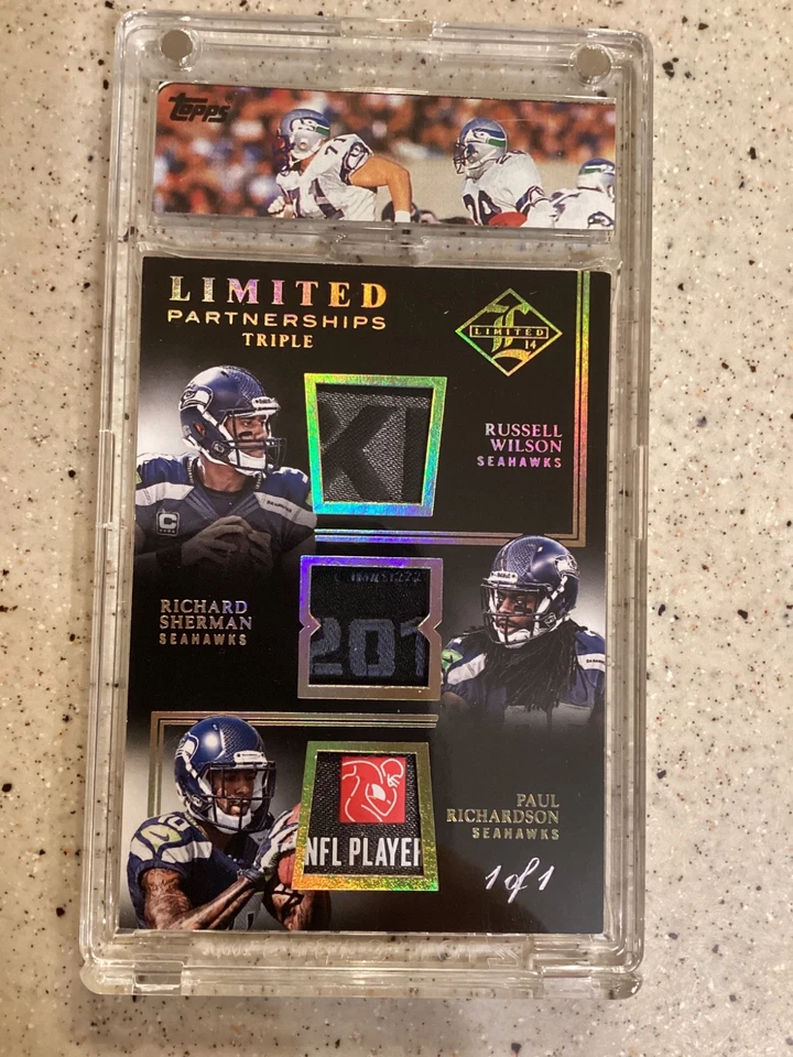 2014 Panini Limited Wilson, Sherman, Richardson Seahawks 1/1 Laundry Tags NM PW - Image 1 of 4