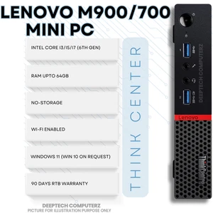 Lenovo M900 Tiny PC Core i7-6700 6th Gen 32GB RAM No Storage Wi-Fi Windows 11 - Picture 1 of 5