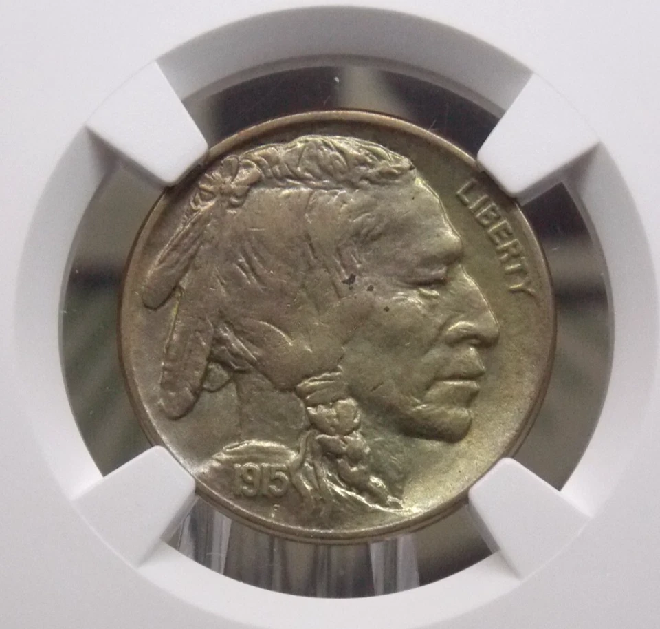 1915 "D" Indian Head BUFFALO Nickel 5c NGC AU58 #006 About Uncirculated ECC&C - Image 1 of 4