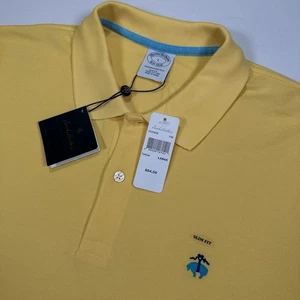 Brooks Brothers Performance Polo Men's Large Slim Fit Yellow Brand New Oxford - Picture 1 of 6