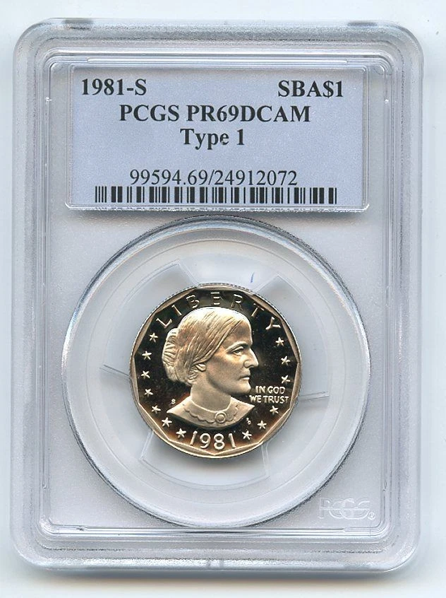 1981 S $1 T1 SBA Susan B Anthony Dollar Proof PCGS PR69DCAM - Image 1 of 1