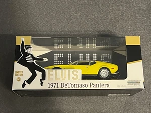 Elvis Green light 1971 DeTomaso Pantera 1:43 Limited Ed Yellow Die Cast. NIB - Picture 1 of 6