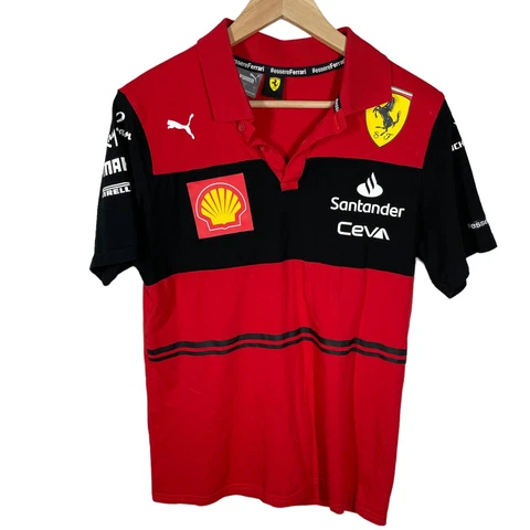 SCUDERIA FERRARI PUMA 2022 TEAM POLO MEN’S S FORMULA 1 F1 Size Small Red Cover