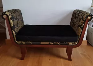 Bespoke Designer Upholstered Scroll Arm Small Seat Bench Stool - Picture 1 of 4