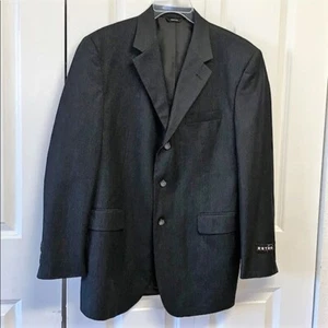 Retro schwarz grau Nadelstreifen Viskose Mischung Sport Jacke Blazer Gr. M 39R - Bild 1 von 7