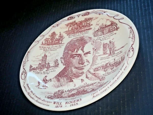 Vernon Kilns Will Rogers Display Plate Information on back of plate Made in USA - Picture 1 of 11