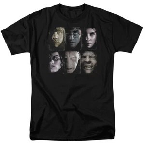 Harry Potter Horizontal Heads T Shirt Mens Licensed Wizard Movie Tee Map Black - Picture 1 of 2