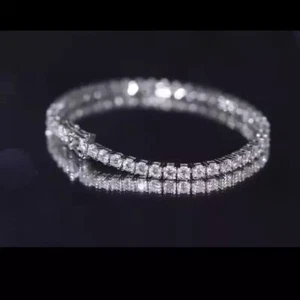 7Ct Round Cut Lab Created Diamond Women's Tennis Bracelet 14k White Gold Plated - Picture 1 of 3