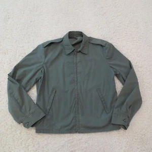 VINTAGE Military Jacket 40 Long 40L Green Water Repellent Deck Coat 60s 70s - Picture 1 of 7