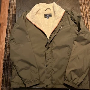 IZod Herren Fleece gefütterte grüne wasserabweisende Windbreaker Jacke Größe XL - Bild 1 von 5