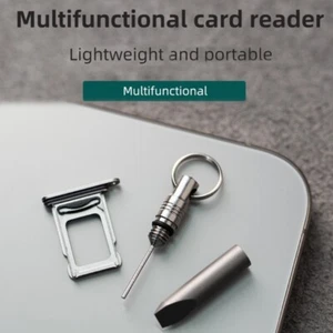 Phone Card Needle Outdoor Tool Small Metal Card Removal Needle Keychain Pendant - Zdjęcie 1 z 8