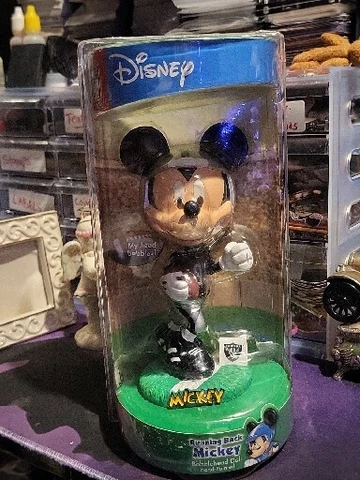 OAKLAND RAIDERS Running Back MICKEY MOUSE Disney NFL Nodder Bobblehead NIB! Cover