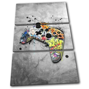 Gamer Controller Urban Grunge Graffiti HÖHEN LEINWAND WANDBILD Bild Druck - Bild 1 von 1