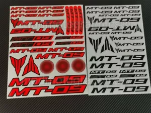 MT-09 Decalcomania Adesivo Moto per Yamaha MT09 Laminato Fluorescente Rosso Neon - Foto 1 di 4
