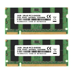 Kit de 4 GB 2x2 GB DDR2 800 MHz PC2-6400S 200Pin 2Rx8 SODIMM memoria portátil - Imagen 1 de 8