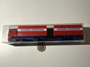 RA356 Albedo MAN F8 Ganser Spedition pianale camion rimorchio Hz 1:87 H0 - Foto 1 di 6