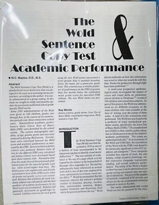 Wold Sentence Copying Test - Picture 1 of 1