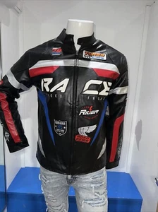 Copper Rivet Black Color PU RACING JACKET - Picture 1 of 10