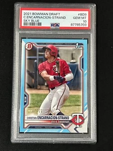2021 BOWMAN DRAFT CHRISTIAN INCARNACION-STRANG HIMMELBLAU PSA 10 2/499 BD-9 ZWILLINGE - Bild 1 von 2