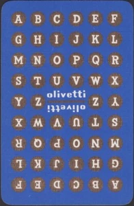 Playing Cards Single Card Old Vintage OLIVETTI TYPEWRITER Advertising ALPHABET A - Picture 1 of 3