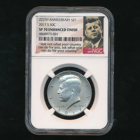 2017-S KENNEDY HALF DOLLAR 50C ~ NGC SP70 ENHANCED FINISH ~ SHIPS FREE! Cover