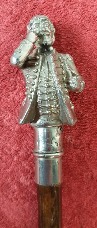 WALK CANE. SILVER METAL SCULPTURE. BESCHUTZT PATENT AG. XIX CENTURY. - Image 1 of 1