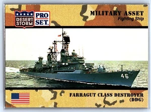 1991 Desert Storm Pro Set - Fighting Ship Farragut Class Destroyer #189 - Picture 1 of 2