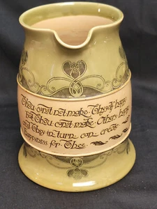 Royal Doulton Jugendstil Motto Ware Steinzeug Krug, Anfang 1900 71/2" hoch - Bild 1 von 9